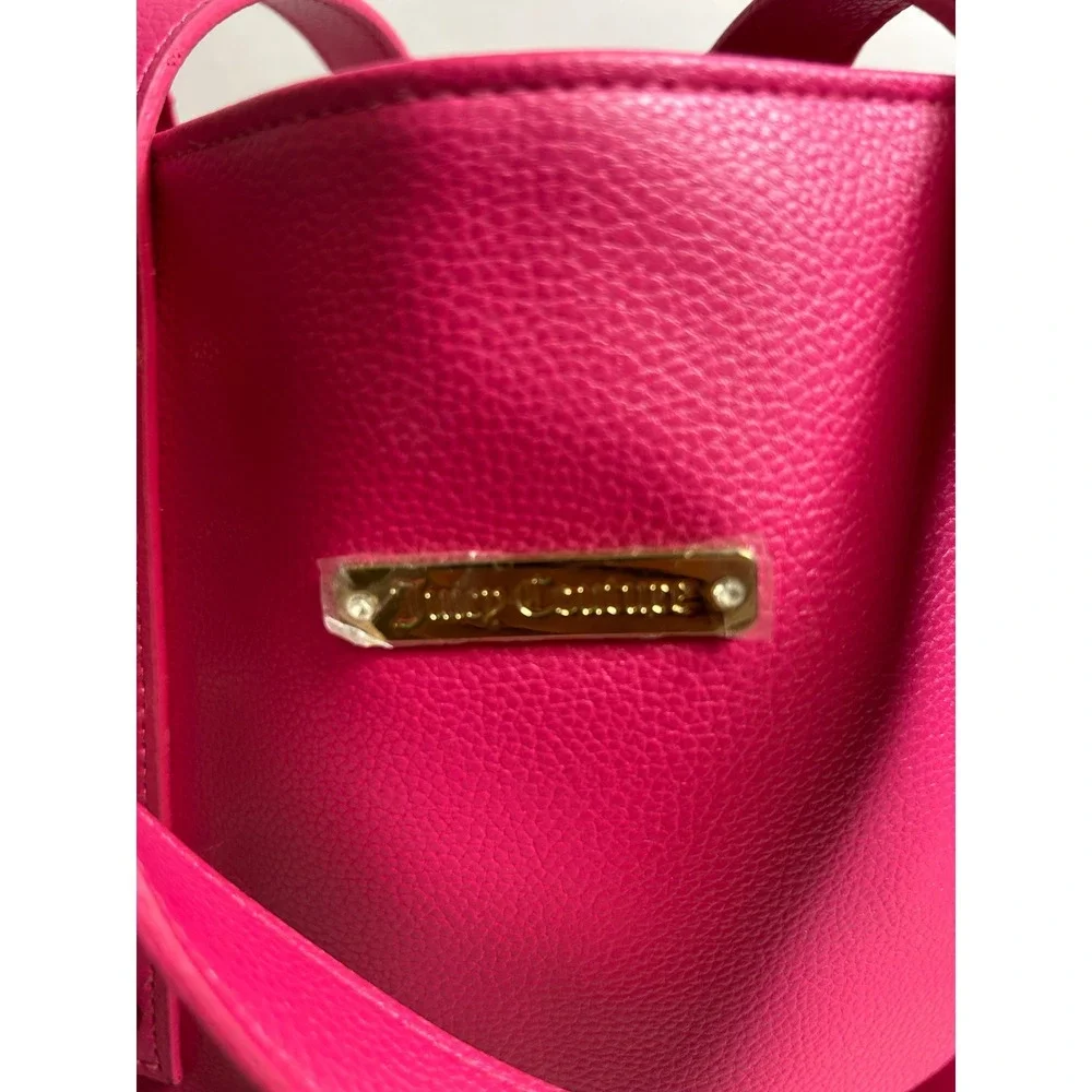 Barbiecore Juicy Couture Womens Large Hot Pink Studded Faux Leather Tote Bag‎